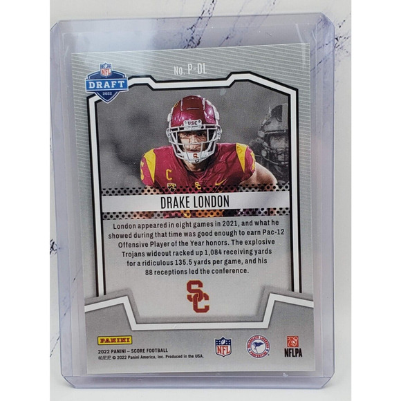 2022 Panini Score Protential Drake London Rookie Card #P-DL Atlanta Falcons USC - Picture 2 of 4